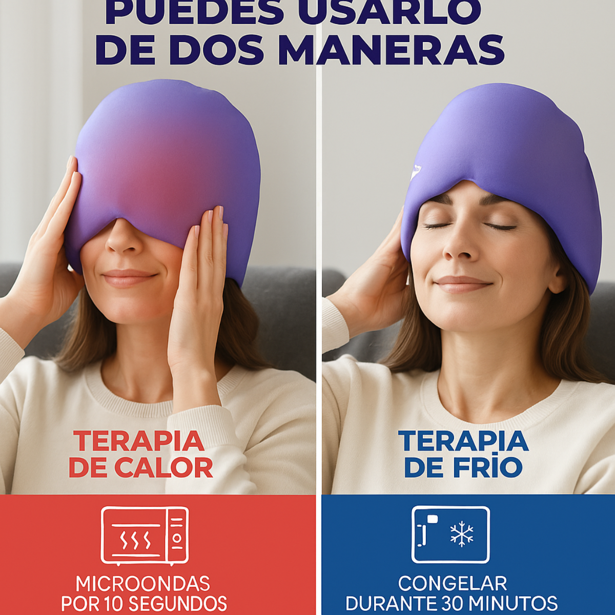 Gorro terapéutico para el dolor de cabeza