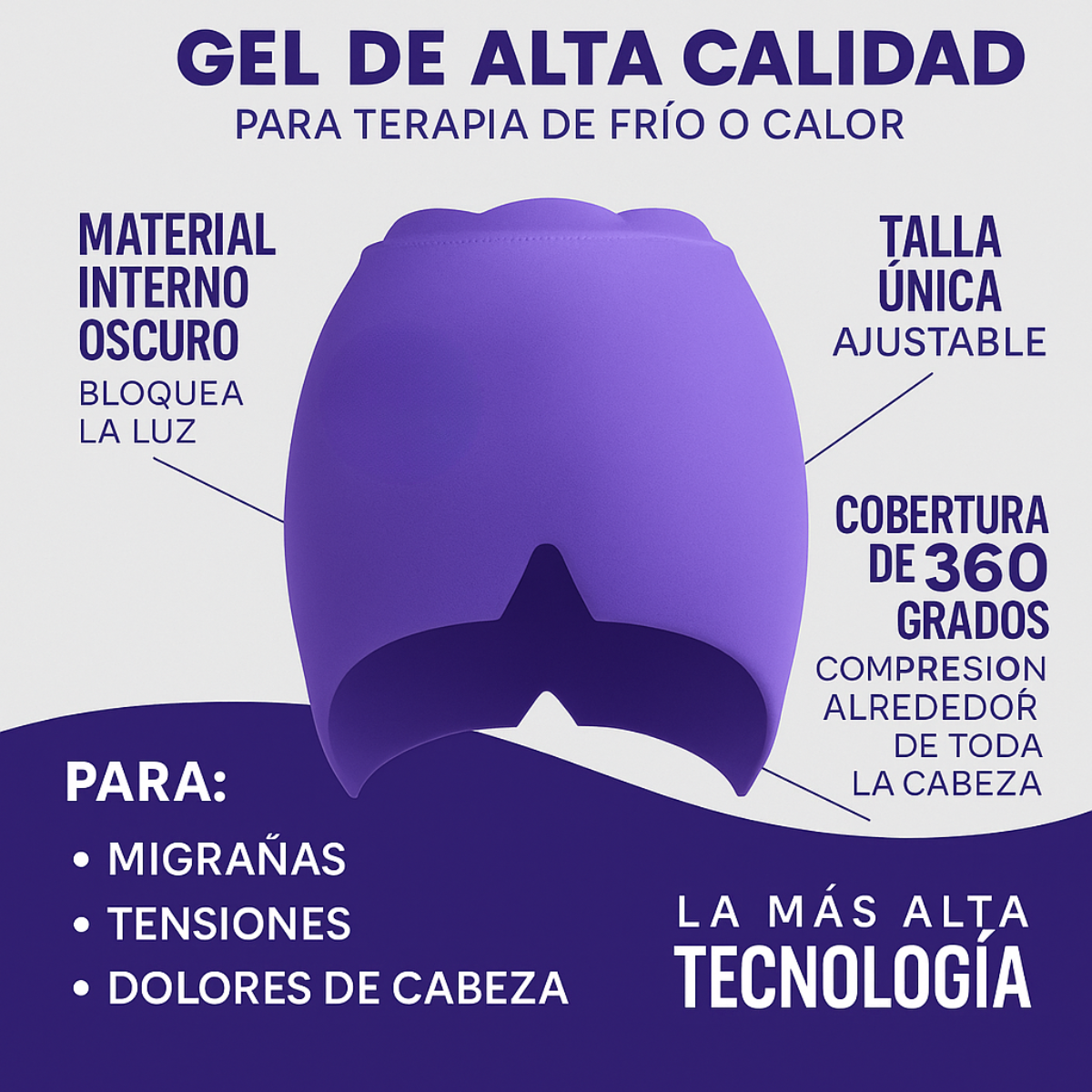 Gorro terapéutico para el dolor de cabeza